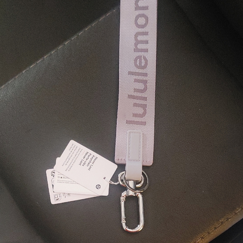 Lululemon Gray/ Purple Lanyard with Silver Clip